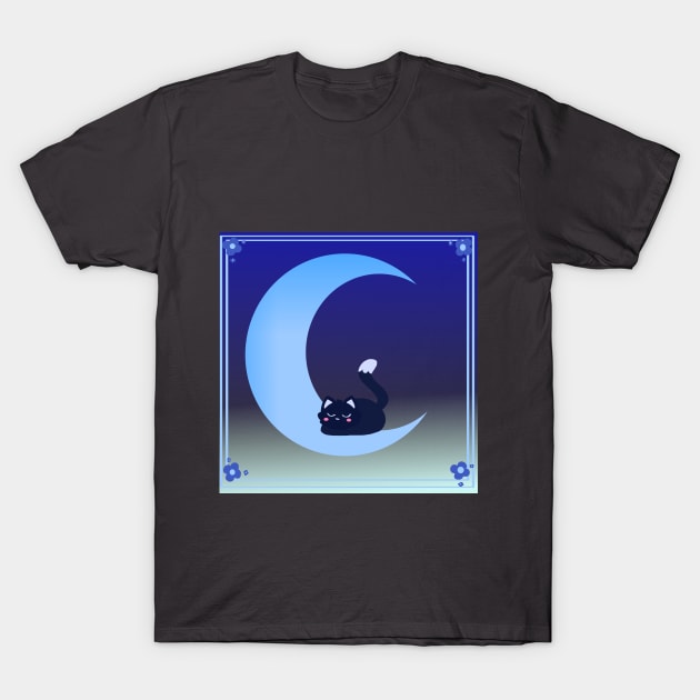 Moon cat T-Shirt by Ashe Cloud